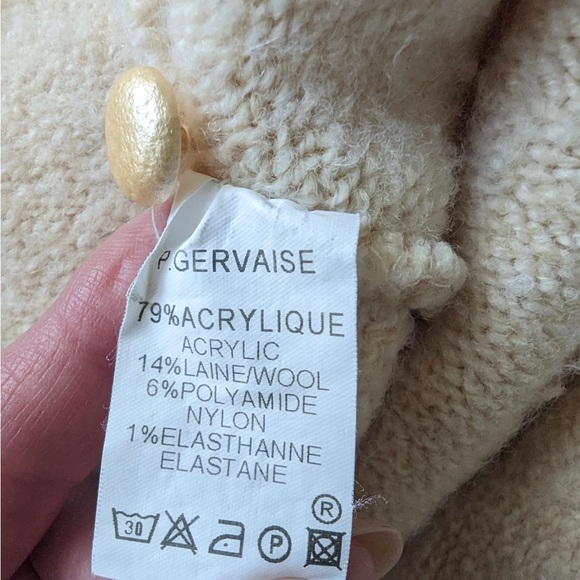 NWOT Vintage Pomme Framboise Girls Off-white Pullover Sweater Sz. 5 yrs/110 cm - Picture 6 of 6